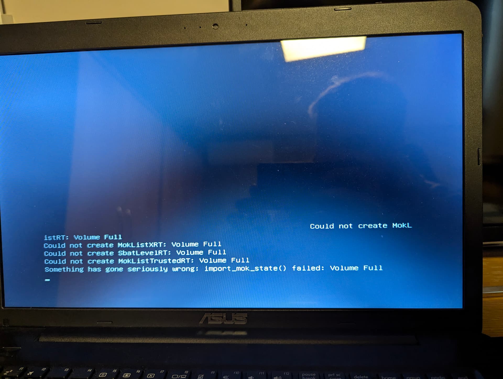 Mok state error volume full - Installing Zorin OS - Zorin Forum