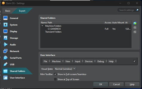 Question] VirtualBox's Shared folder, clipboard and Drag-n-Drop
