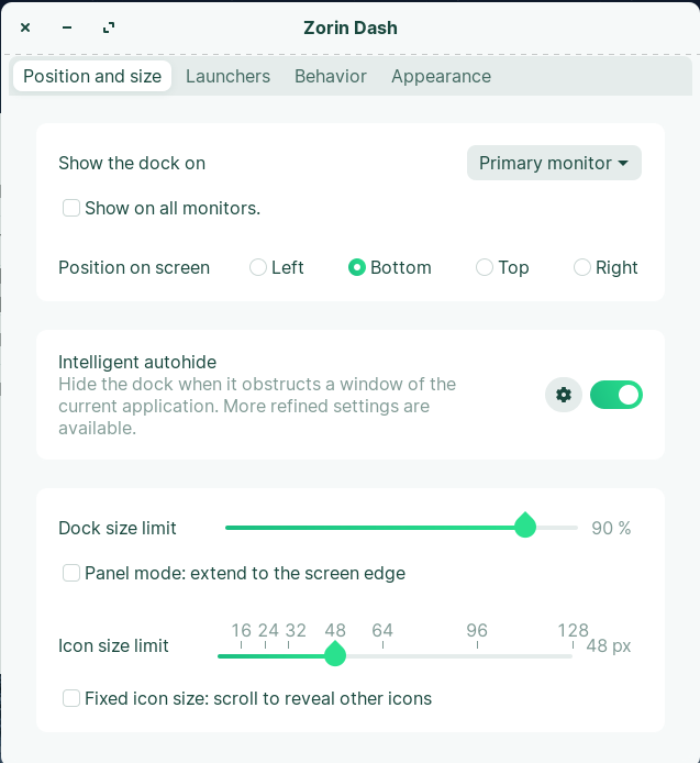 Dock Position - General Help - Zorin Forum