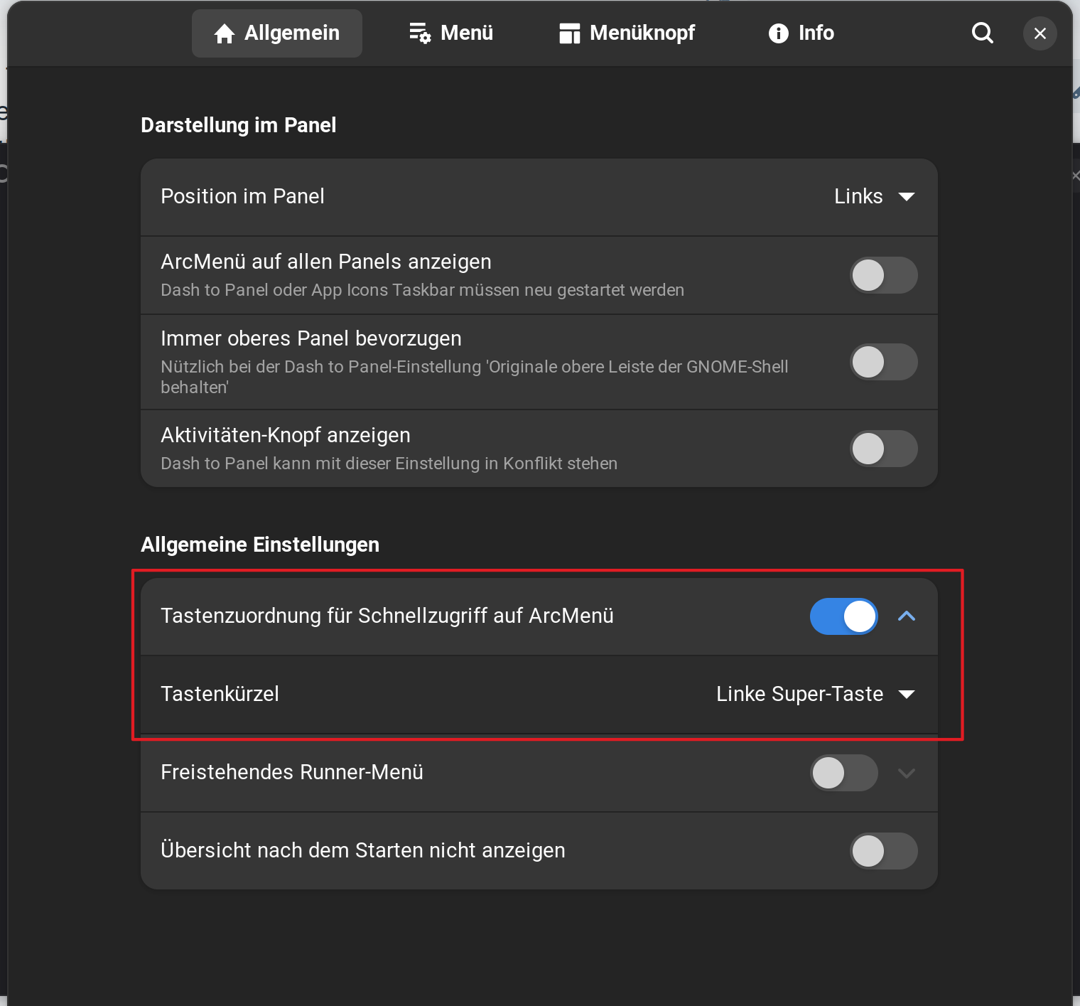 Open Arc Menu with superkey - General Help - Zorin Forum