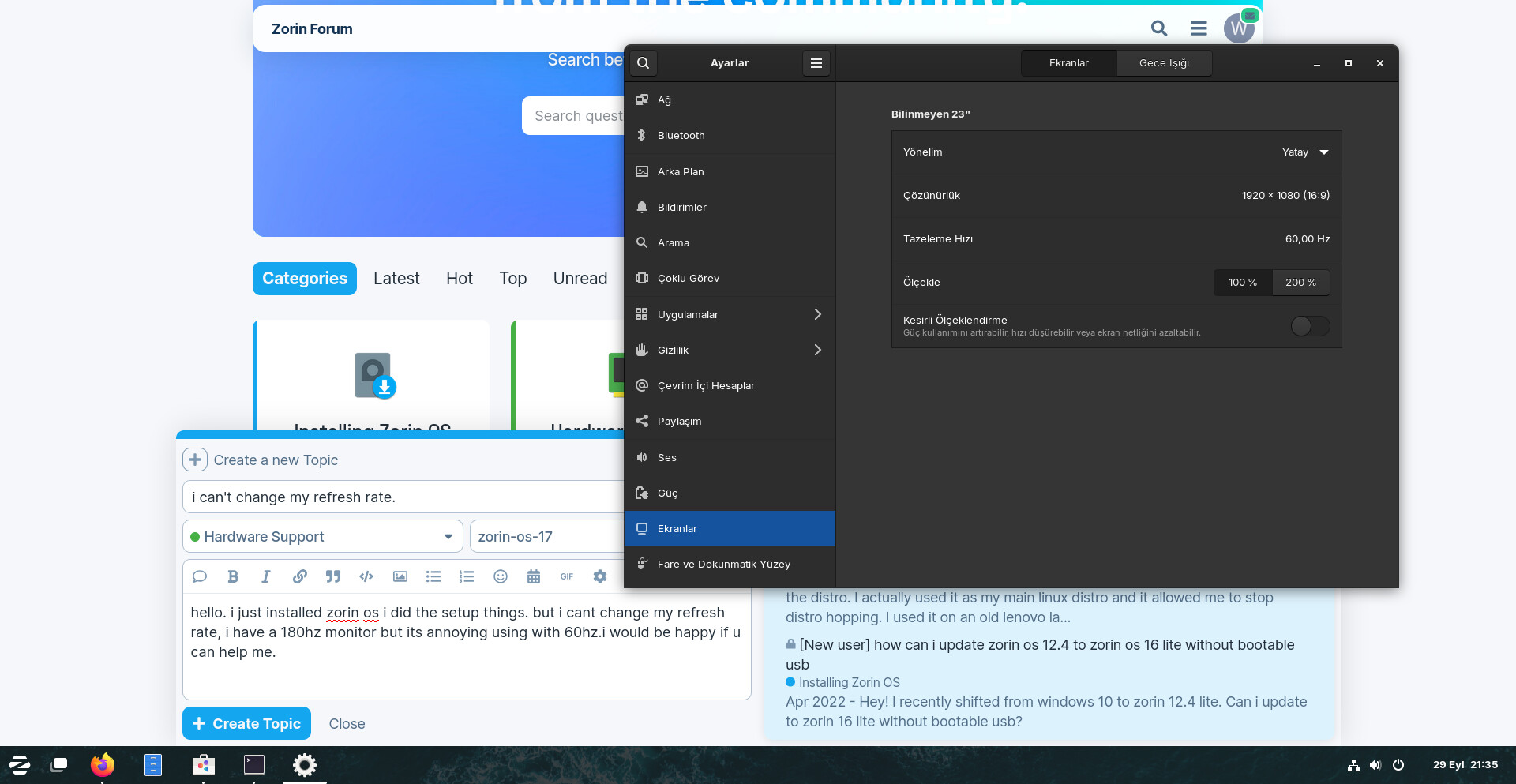I can't change my refresh rate - Hardware Support - Zorin Forum