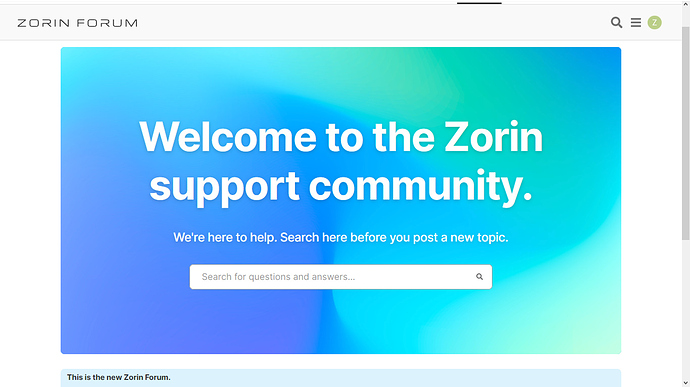 Zorin Forum search screen