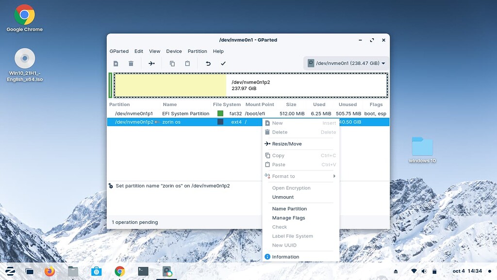 New partition General Help Zorin Forum