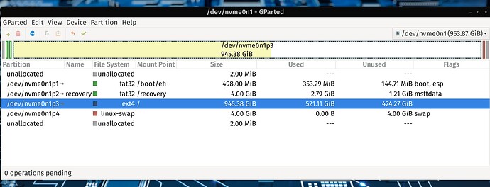 POP OS 21.04 Partitions