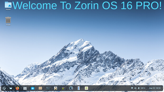 Welcom To Zorin OS