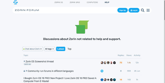 Zorin OS Forum New Look No DARK MODE APPLIED