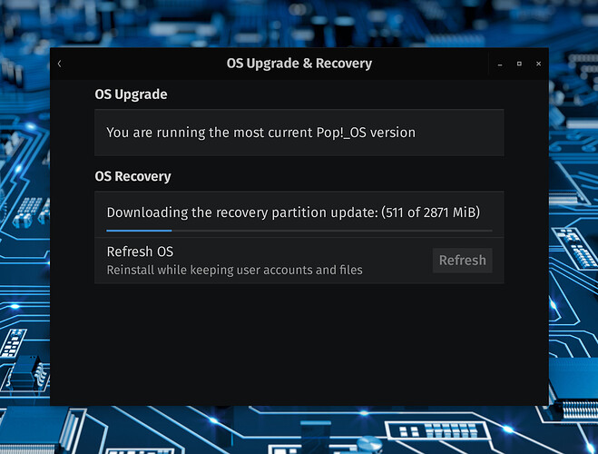 POP OS 21.04 Updating Recovery Partition
