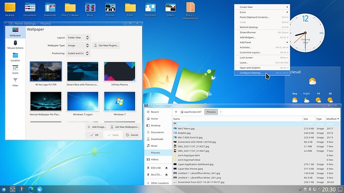 Adding a picture in KDE on Zorin 16