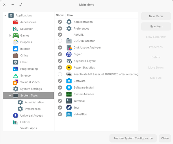 settings folder