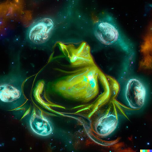 DALL·E 2023-05-06 08.01.02 - A frog god in the centre of the universe, digital are