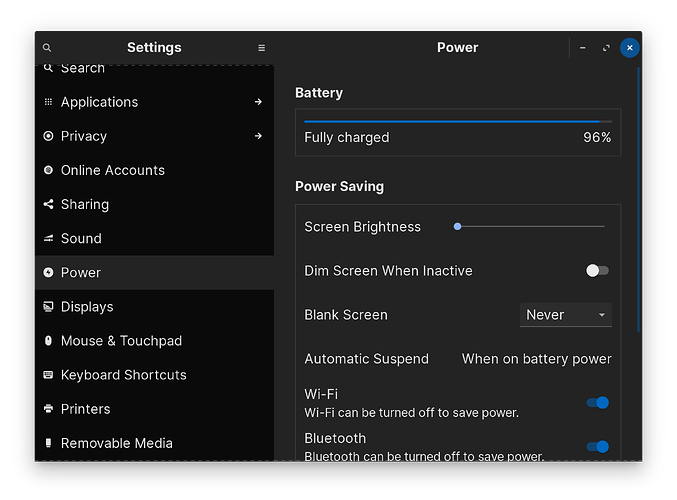 System Power Settings