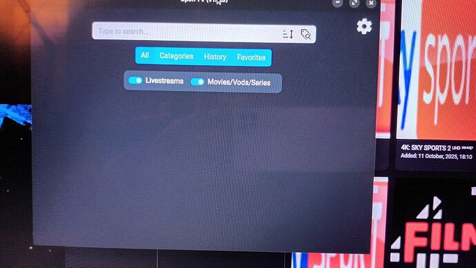 open tv screen display on opening