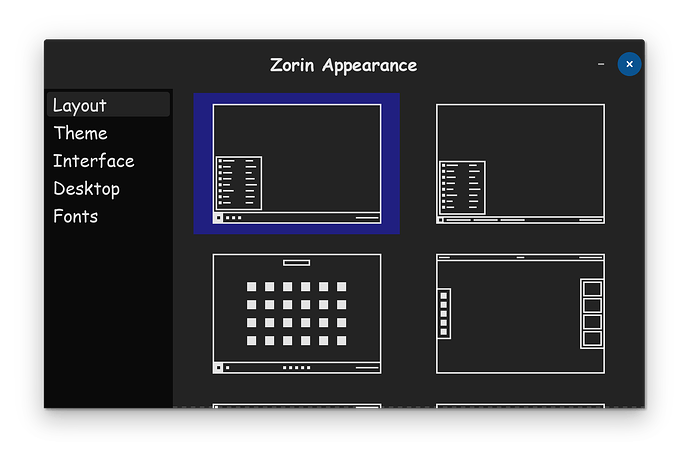 Zorin OS Layouts