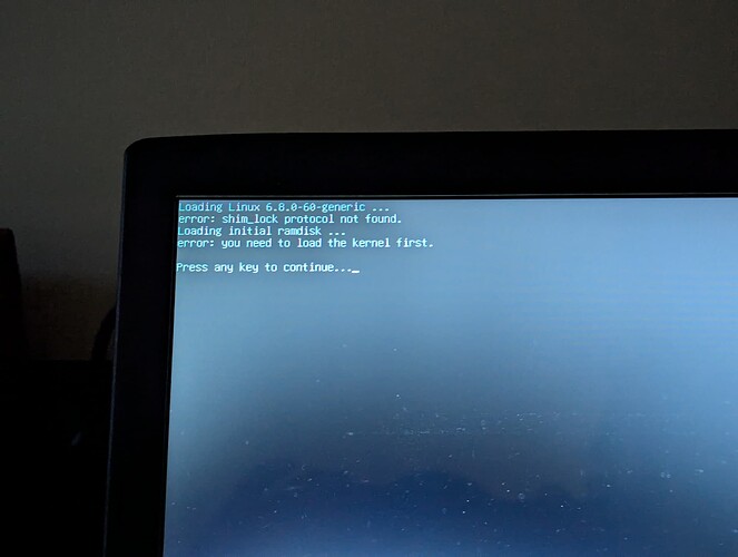 Boot error 1