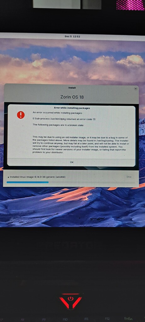 Downloading zorin os pro error - Installing Zorin OS - Zorin Forum