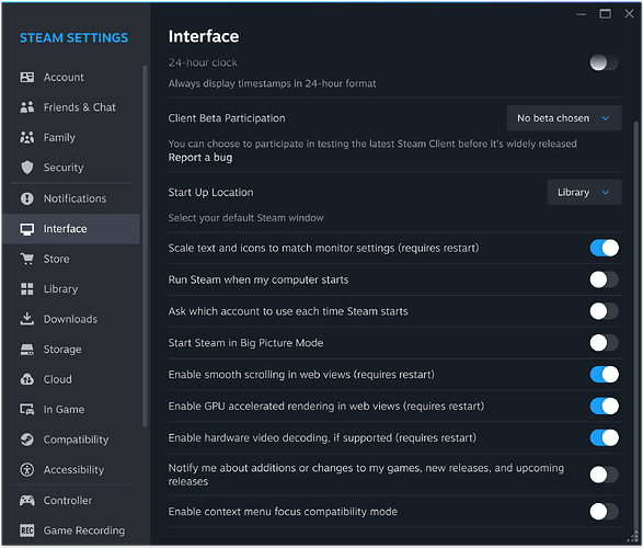 Steam Interface