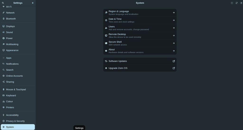 Zorin OS 18.1 - Cannot Access Settings Menu - General Help - Zorin