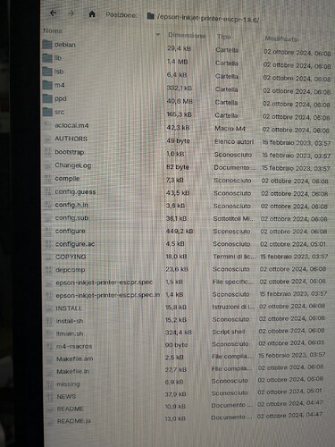 file contenuti in cartella scaricata da sito Epson
