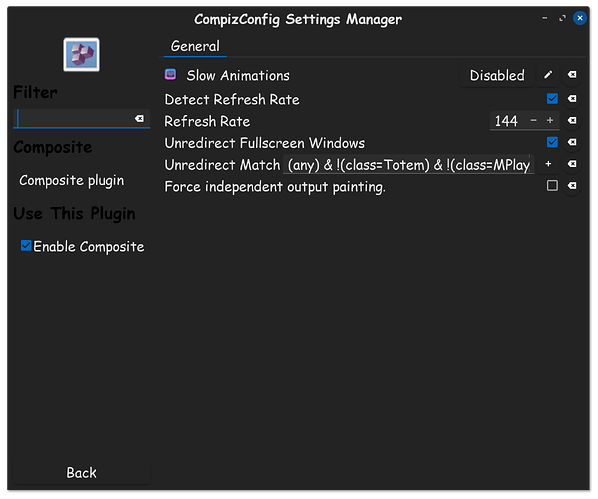 Compiz 144 RR Adjustment