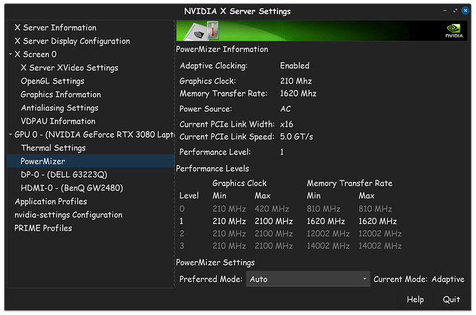 Nvidia PowerMizer