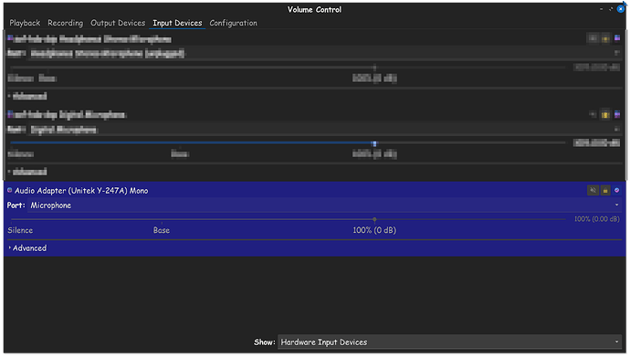 Pulse Audio Input Devices