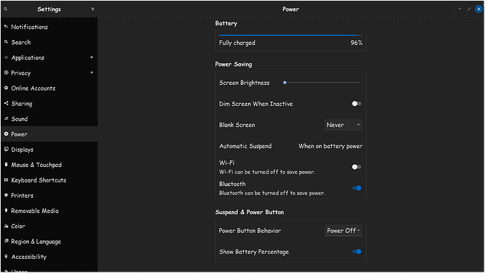 Power Settings