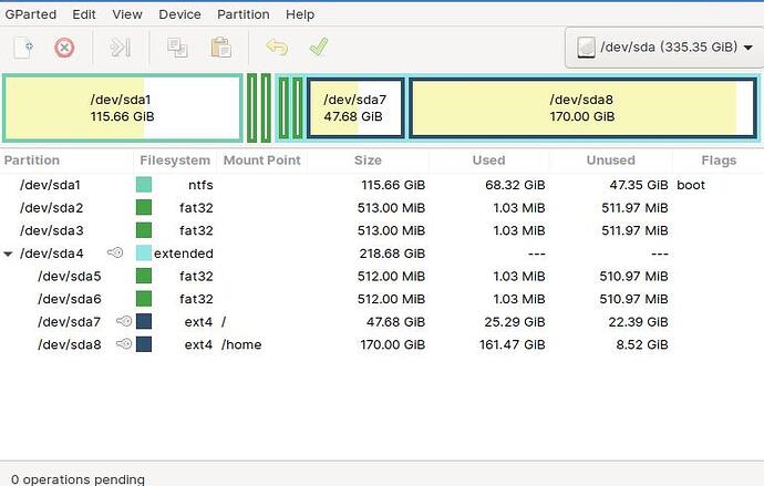 gparted screenshot