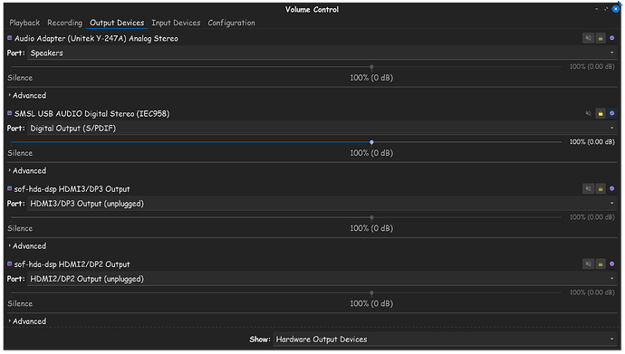 Pulse Audio Volume Control Output