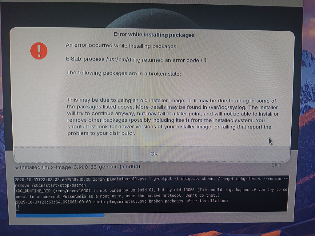 Error for install Zorin 18 - Installing Zorin OS - Zorin Forum