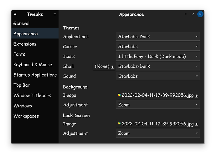 Gnome Tweaks Theme
