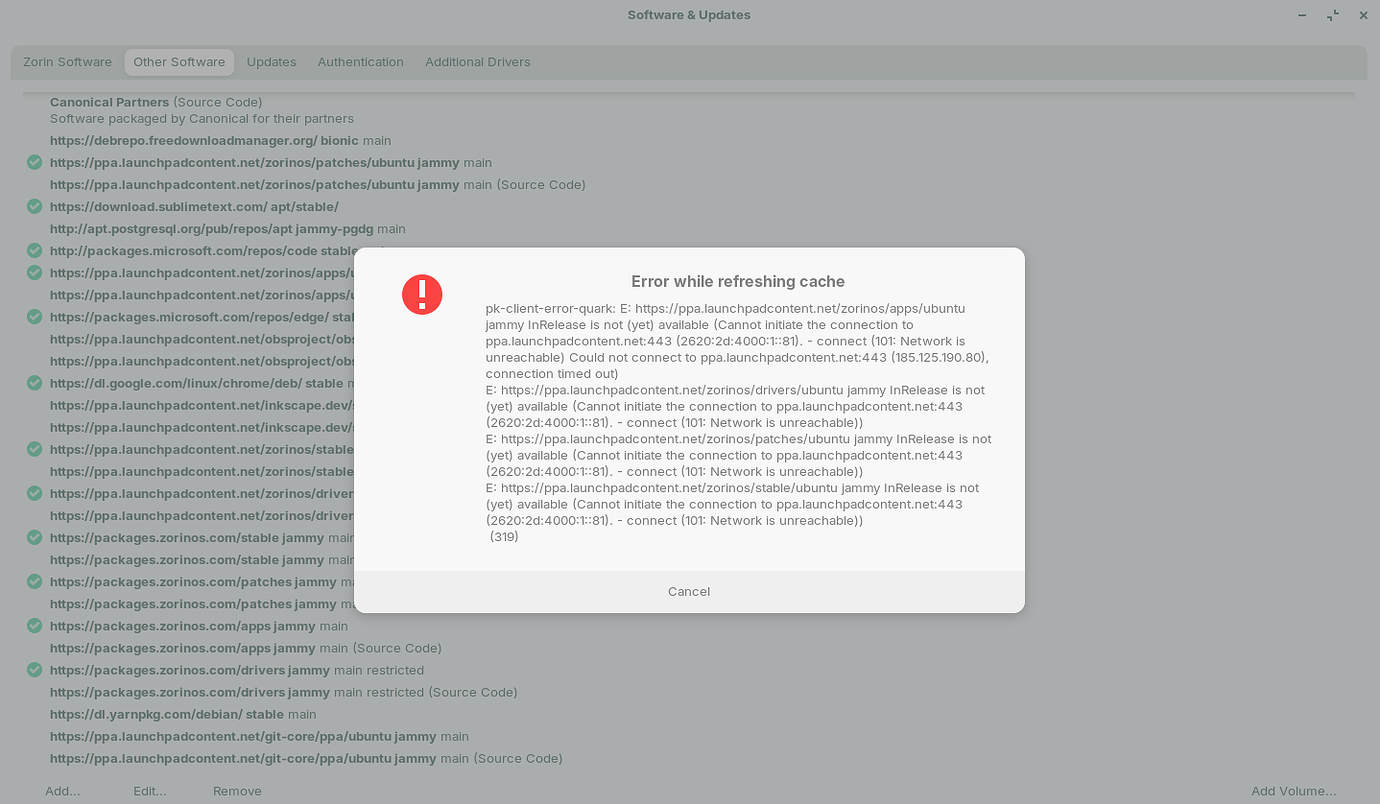 Error while trying to sudo apt update package update command - General ...