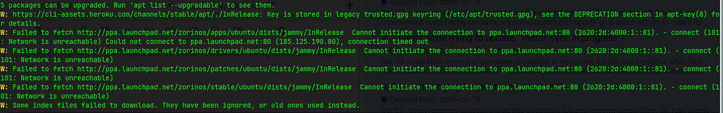 Error while trying to sudo apt update package update command - General ...