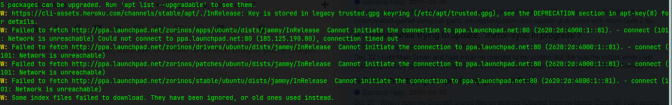 Error while trying to sudo apt update package update command - General ...