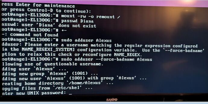 Alexus New User need UNIX password