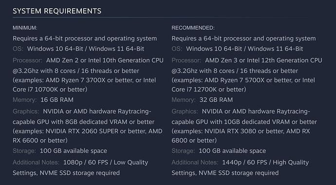 DTDA System Requirements