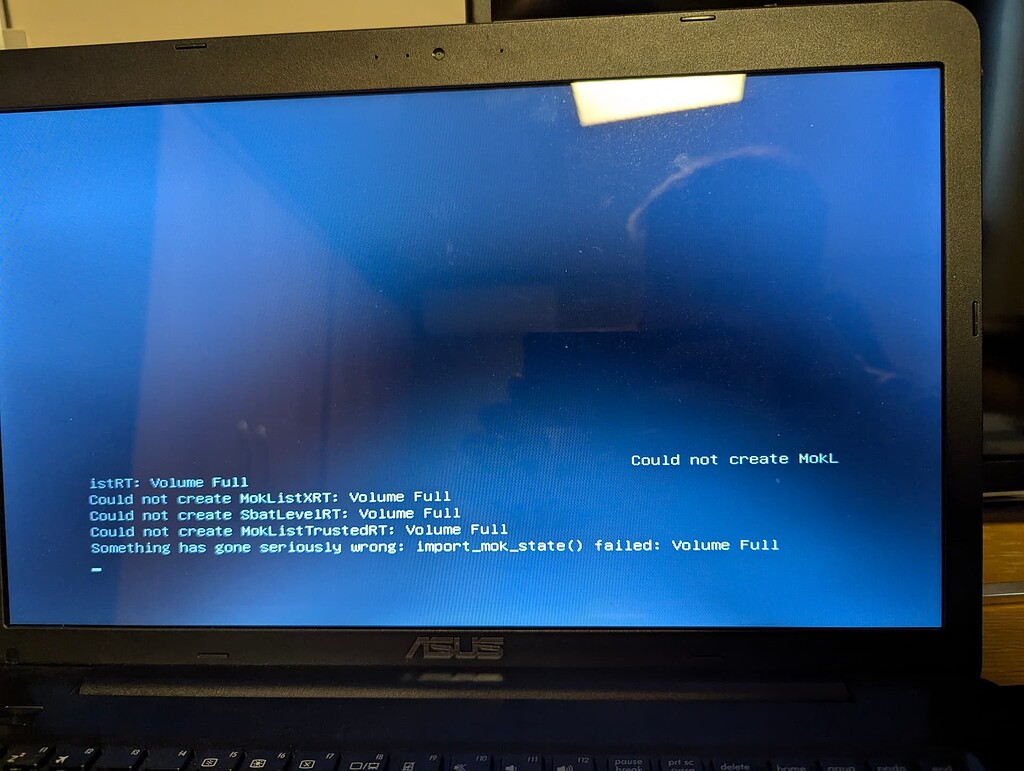 Mok state error volume full - Installing Zorin OS - Zorin Forum