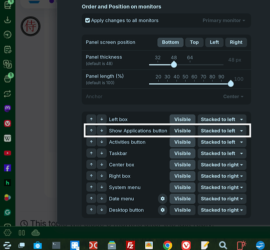 apps visible