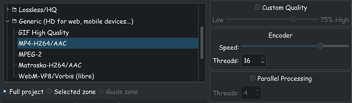 Kdenlive Rendering Window