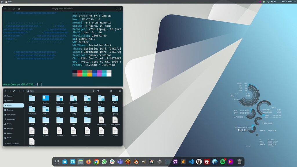 New to Zorin OS 17,1 PRO, here's my simple setup - Customization ...