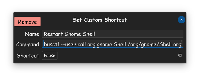 Keyboard & Shortcuts Restart Gnome Shell