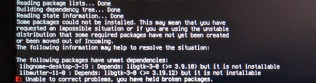 Failed Upgrade 16.3 core to 17 core: Unmet Dependencies