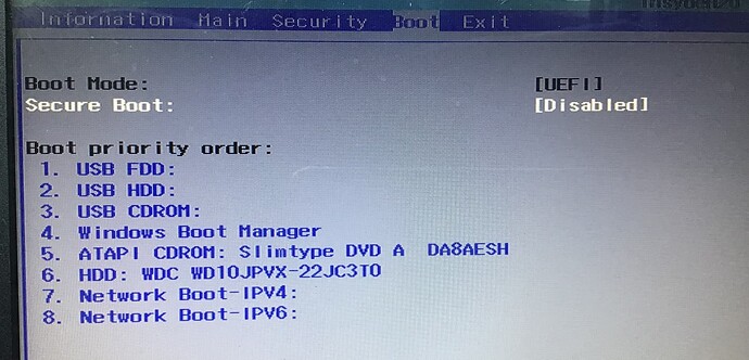 Windows Boot Order