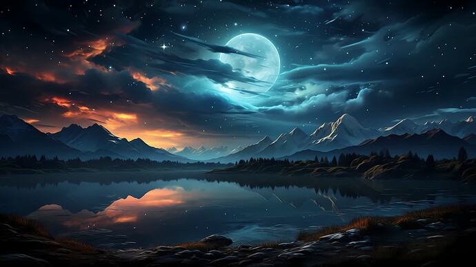 mountain-lake-night