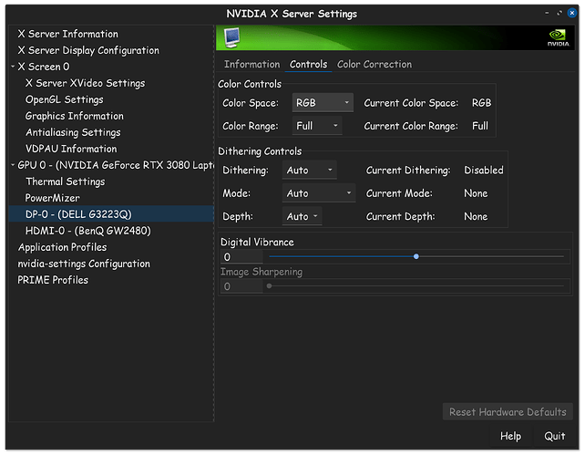 Nvidia Color Controls