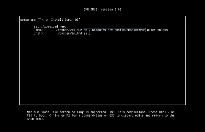 Modified boot parameters to boot into OEM Mode