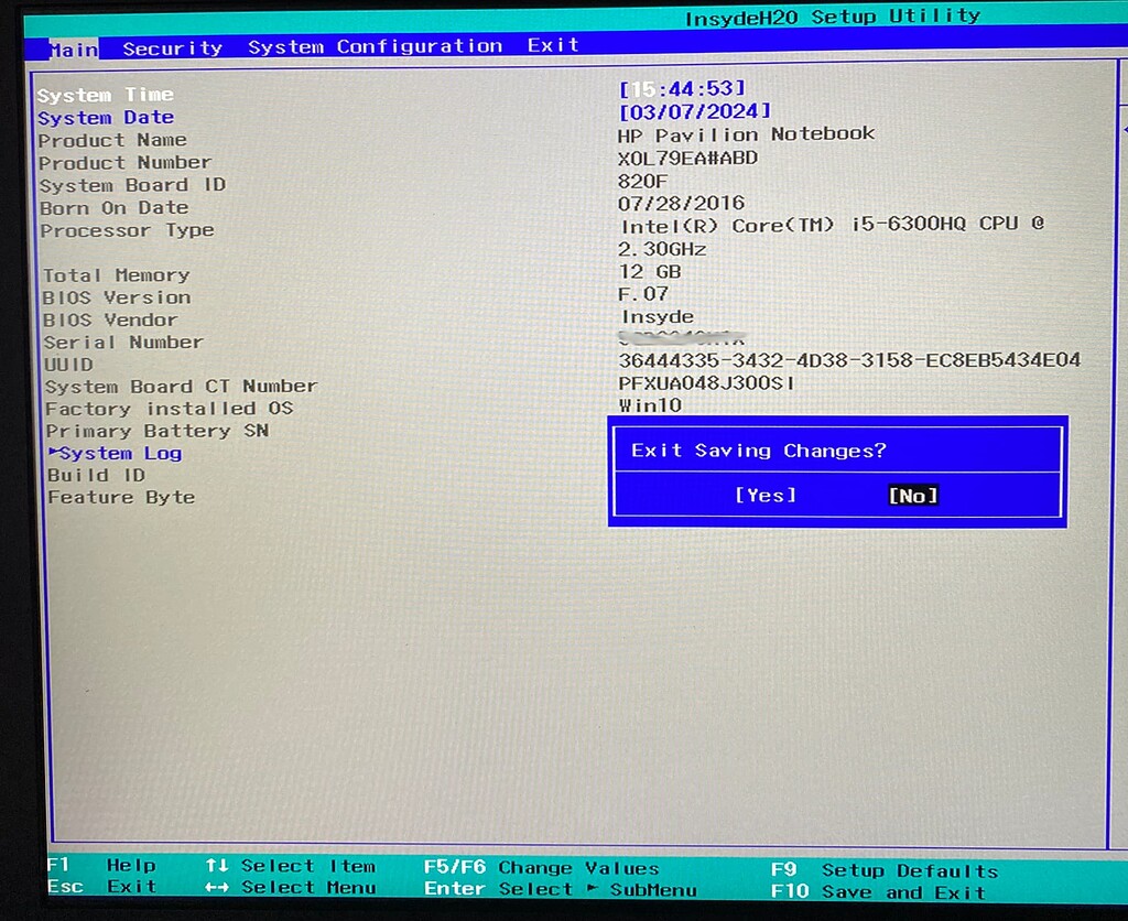 HP Pavilion Laptop no SSD/NVME Disk detected Hardware Support