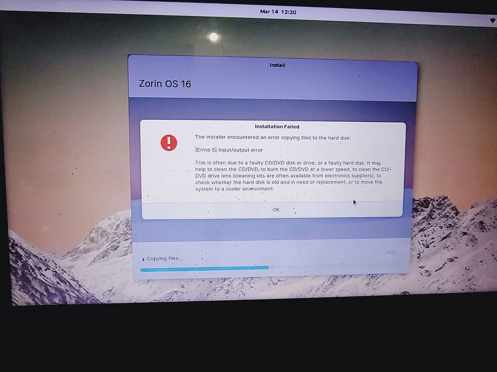 Installation failed - Installing Zorin OS - Zorin Forum