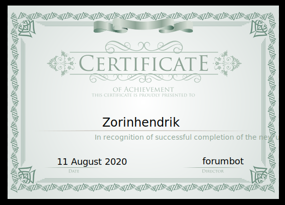 certificate new zorin forum