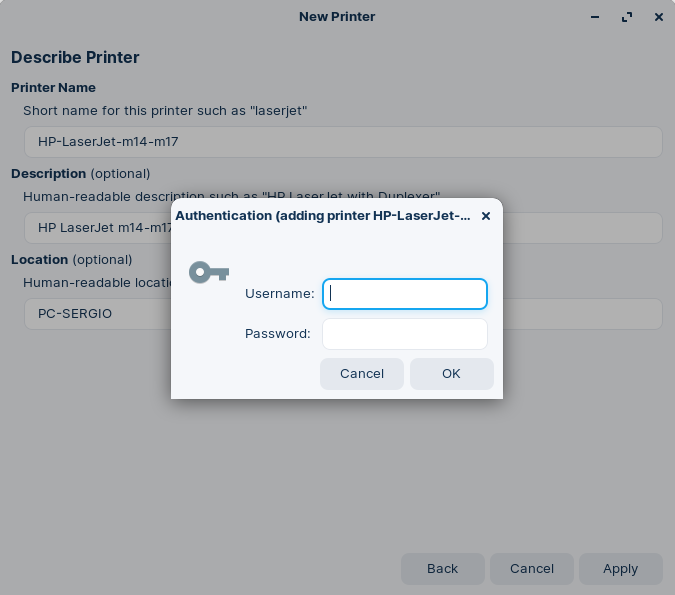 Adding printer, Authentication adding printer username password - Support - Zorin Forum