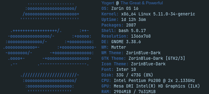 Zorin OS Running On A Dual Core With Integrated GPU